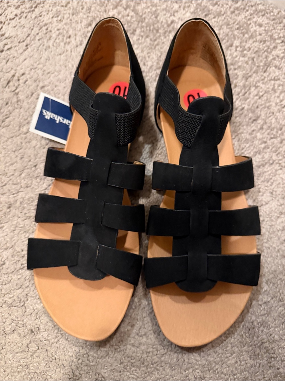 gentle souls Black Strappy Gladiator Sandals